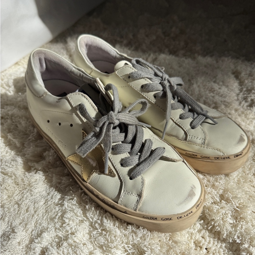 Gold and cream star sneakers